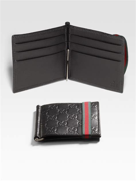 men's gucci signature money clip wallet|Gucci money clip wallet men's.